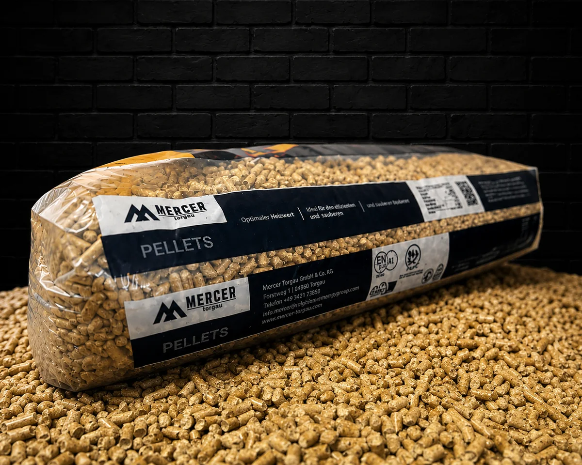 Mercer Holzpellets auf loser Pellet-Schüttung – Premiumqualität