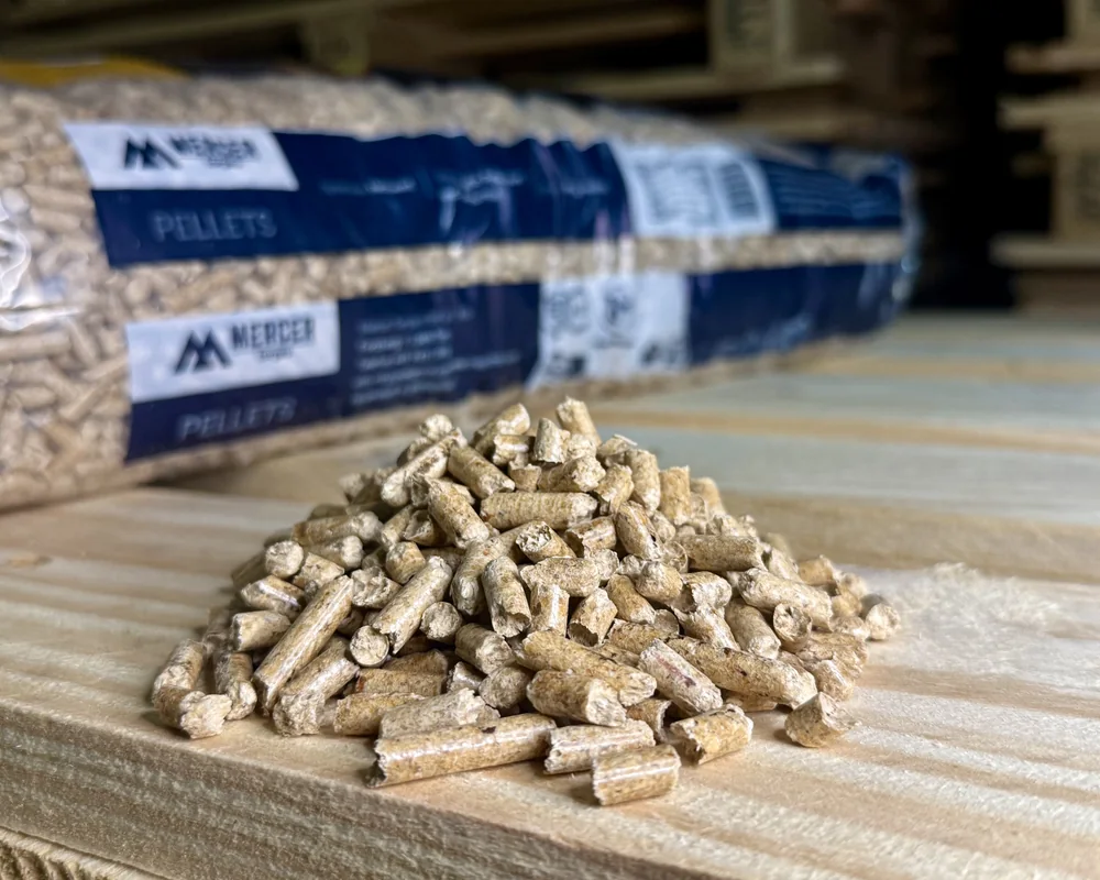 Holzpellets im Sack und lose – Detailansicht der Qualität
